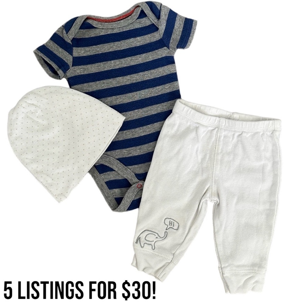 Carter’s + Cat & Jack 0-3 Month Baby Boy three piece matching outfit set